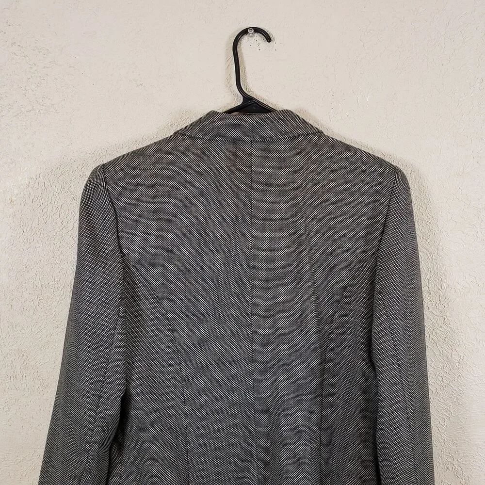 Vtg Brooks Brothers Gray 100% Wool Overcoat Trench Chesterfield Women's Size 12